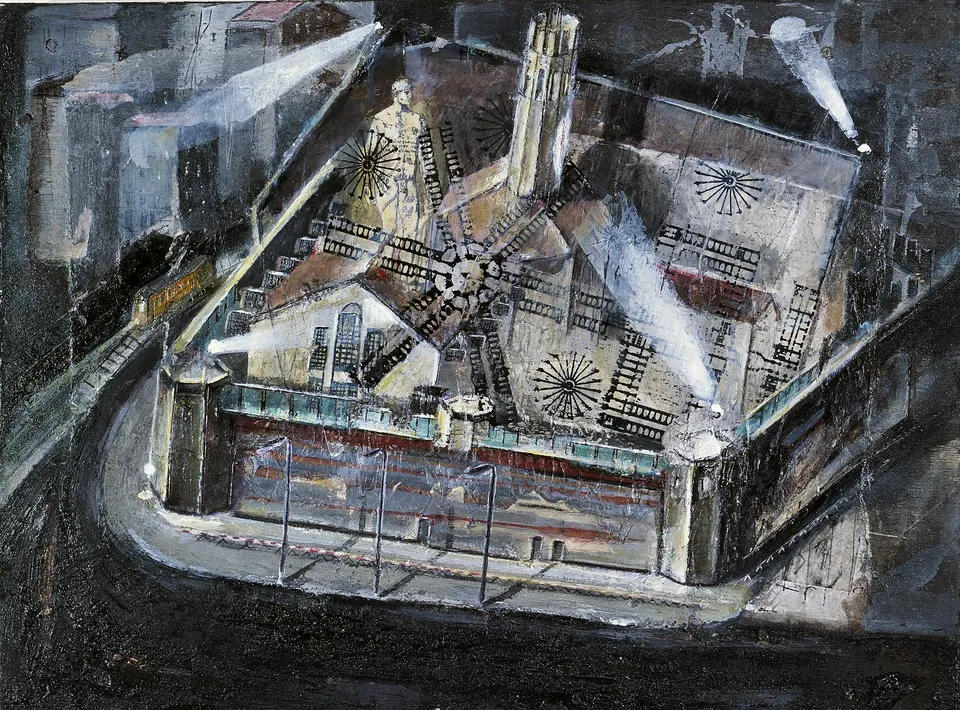 Francesco Santosuosso, San-Vittore- tecnica-mista-su-legnocm, 2000, 35×47 cm
