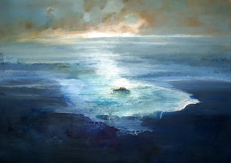 Francesco Santosuosso, Scoglio, 2018, olio su tela, 100×70 cm