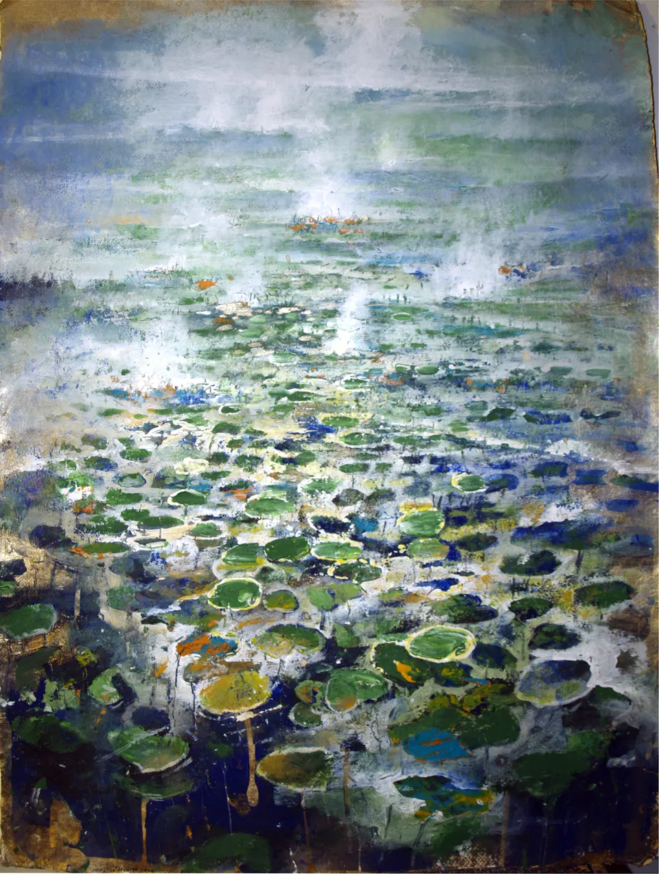 Francesco Santosuosso, Stagno su carta, 2016, 100×70 cm