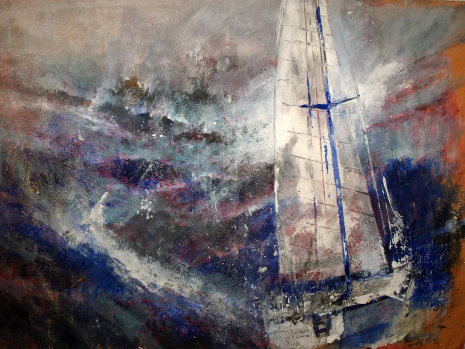 Francesco Santosuosso, Tempesta 2, acrilici su carta, 33×46 cm