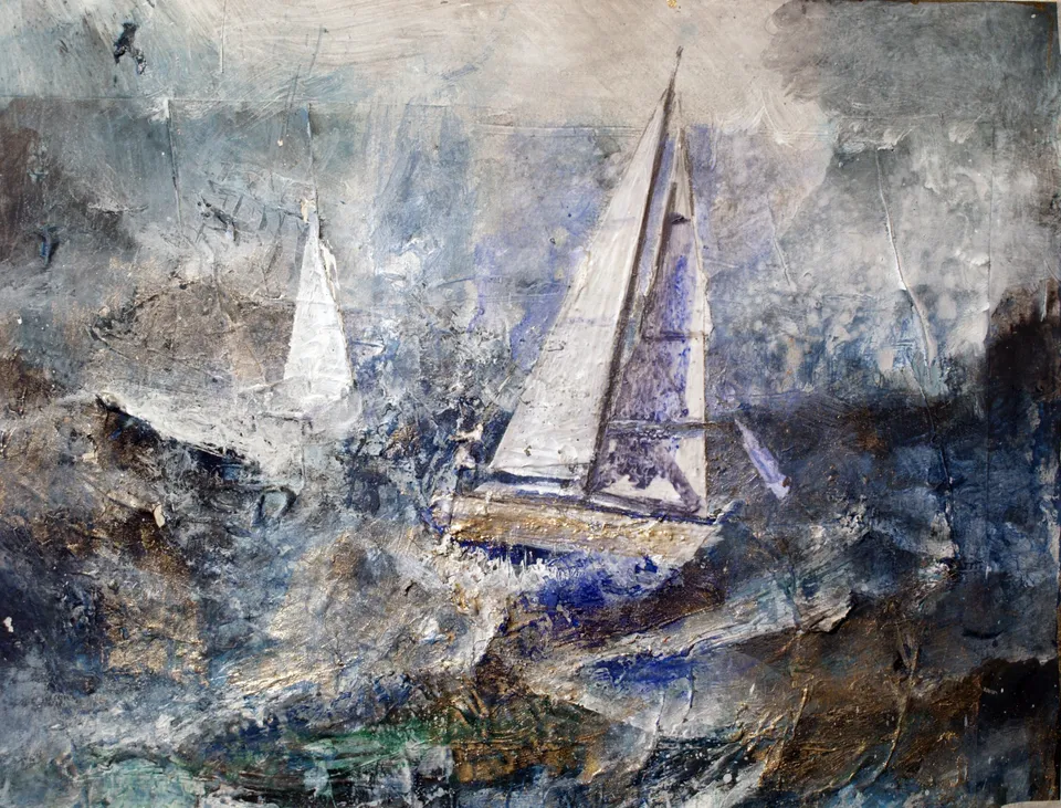 Francesco Santosuosso, Tempesta 3, acrilici su carta, 24×33 cm