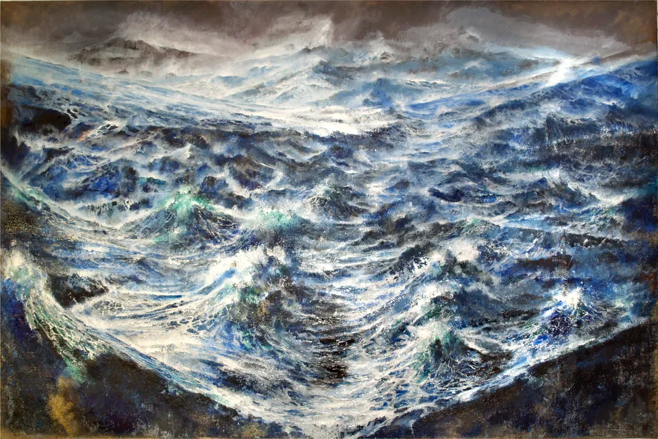 Francesco Santosuosso, Tempesta sull'oceano primordiale ott, 2017, 100×150 cm