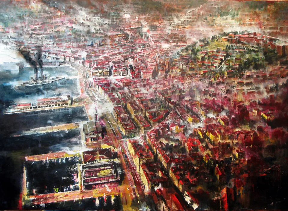Francesco Santosuosso, Trieste, 2007, olio su tela, 140×200 cm