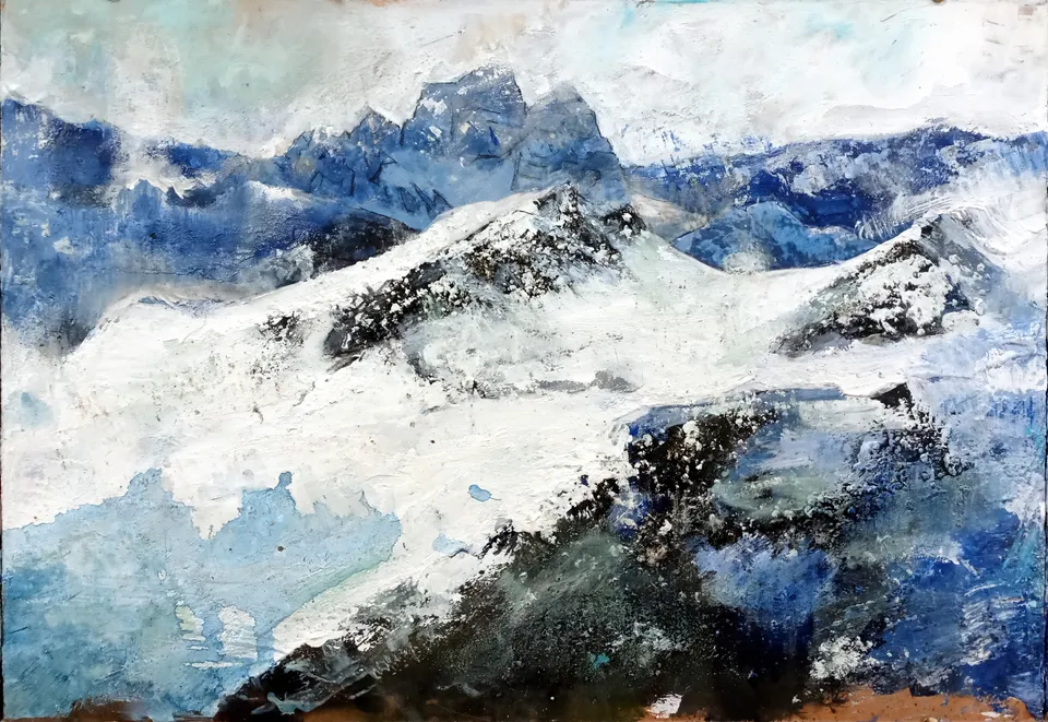 Francesco Santosuosso, Uperpanorama 4, 2023, olio e acrilico su tavola