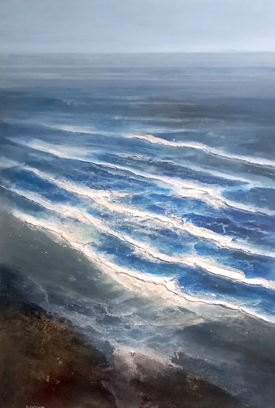 Francesco Santosuosso, Waterline, 2018, olio su tela, 100×70 cm