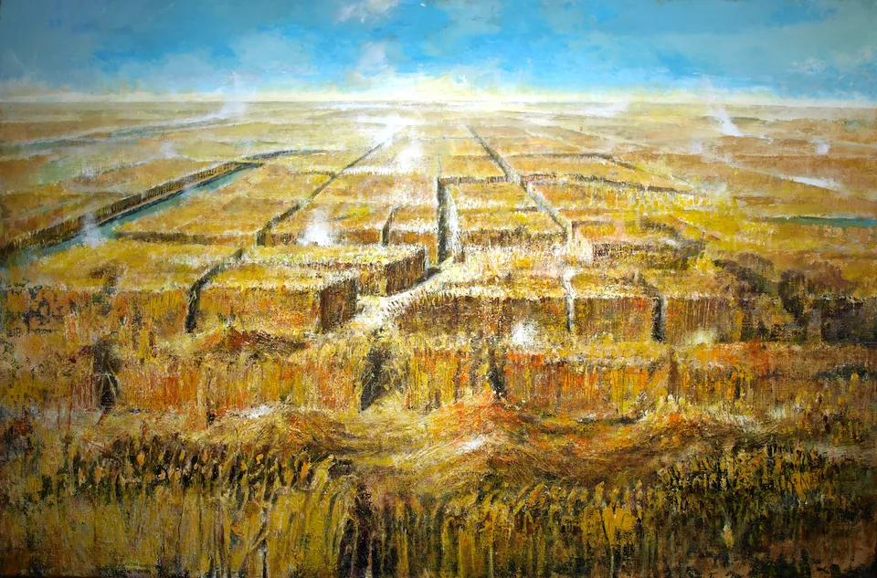 Francesco Santosuosso, Wheat, 2024, olio e acrilico su tela, 100×150 cm